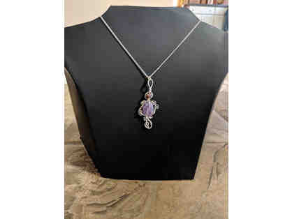 Amethyst and vintage Italian Lampwork Glass Necklace