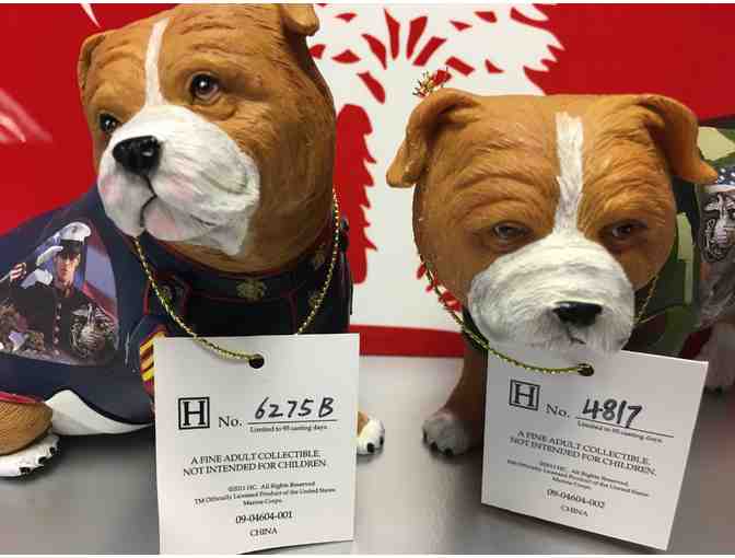 Limited Edition USMC Bulldog Mascot Figurines