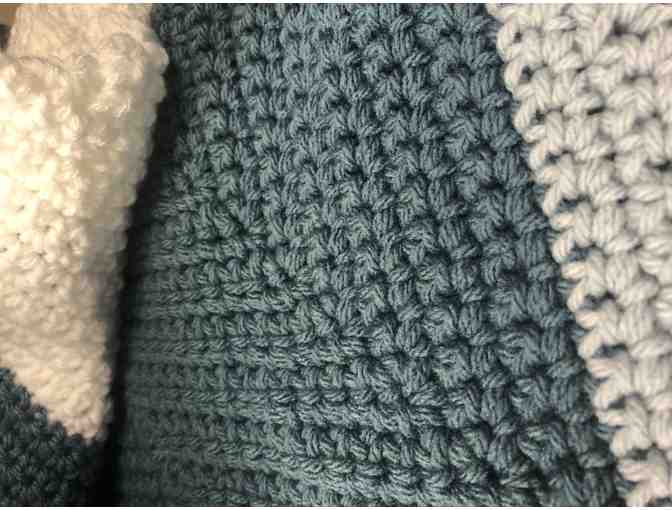 Crocheted Citadel Blue Baby Blanket