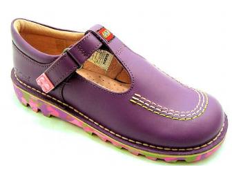 Kickers Toddler Lego  Purple Leather Mary Jane Shoes (size 23 or US 7)