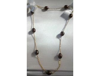 Nancy B Tin Cup Pearl Necklace