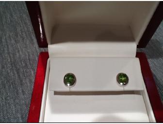 Ahee Jewelers...Pair of Sterling Silver Periodot Earrings