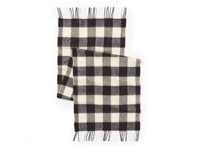 Filson Hoback Buffalo Plaid Scarf & Medium Brown Leather Pouch