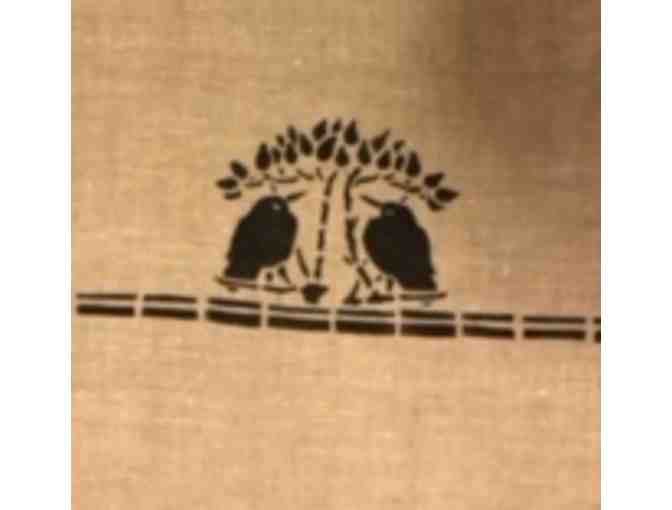 Hand Stenciled Runner - Crows