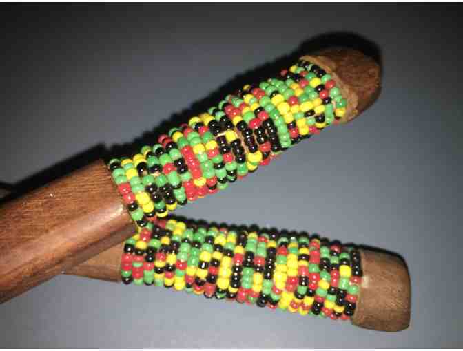 Hand Carved and Beaded Salad Tongs from Kenya