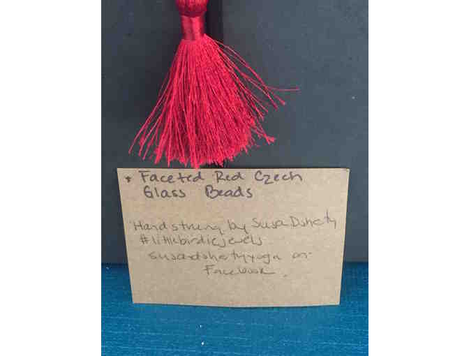 Red Jasper and Pink Quartz Mala Bead Necklace