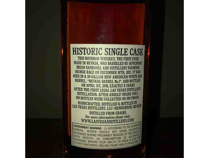Unique Bottle of Nevada 150 'Governor's Barrel' Bourbon Whiskey