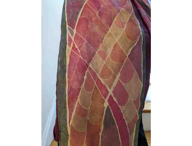 Geometric Hand Painted Silk Scarf