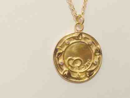 Gold OTTB pendant by artist, Sally Hamlin