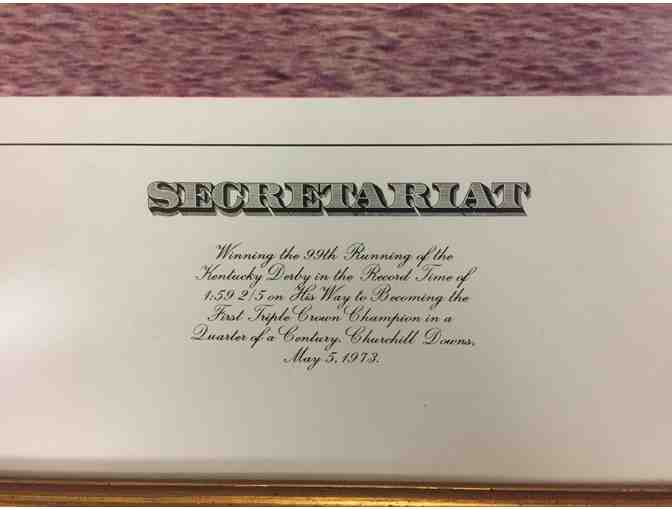 Lithograph of Secretariat 1973 Kentucky Derby win by Tony Leonard