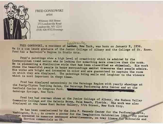 Framed Painting of a Merry Go Round Created by the Artist Fred Gonsowski