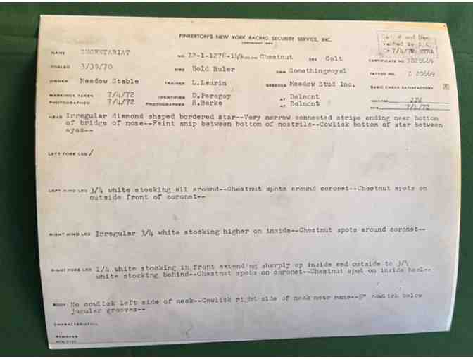 Secretariat Universal Home Identification System - original