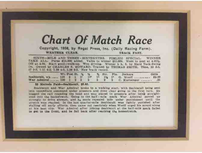 Limited Edition 476/1938 Framed Match Race Commemorative of Seabiscuit