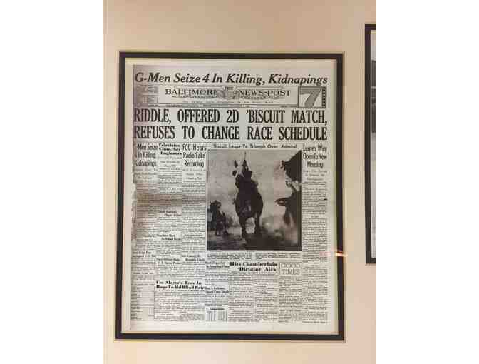 Limited Edition 476/1938 Framed Match Race Commemorative of Seabiscuit