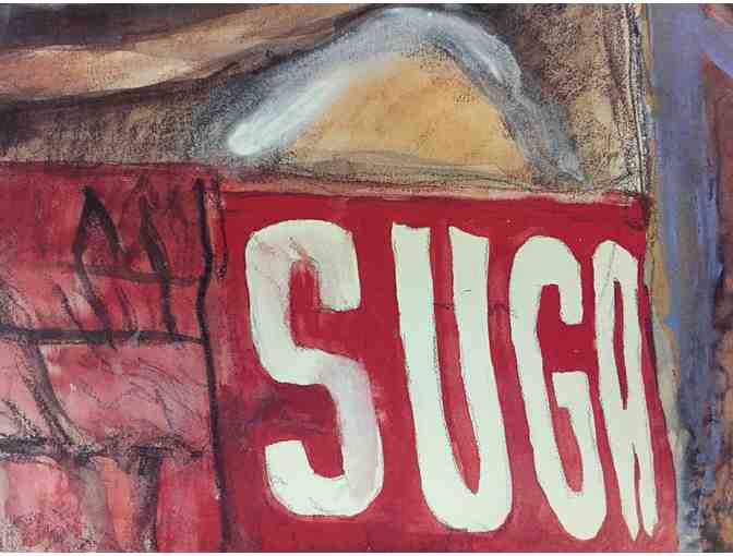 1989 All Star Events Promotion Artistic Print of Sugar Ray Leonard. Signed by Sugar Ray