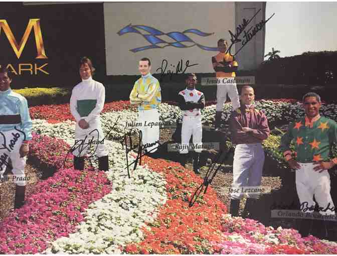 A 2011 GulfStream Park Jockey Hall of Fame Poster. Signed by all of the jockeys featured