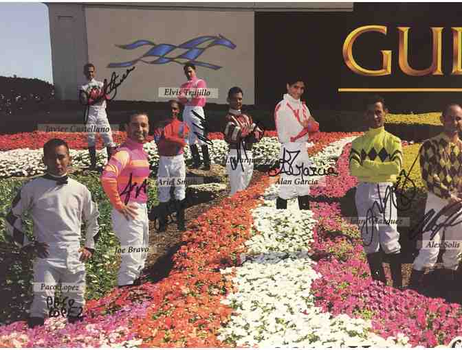 A 2011 GulfStream Park Jockey Hall of Fame Poster. Signed by all of the jockeys featured