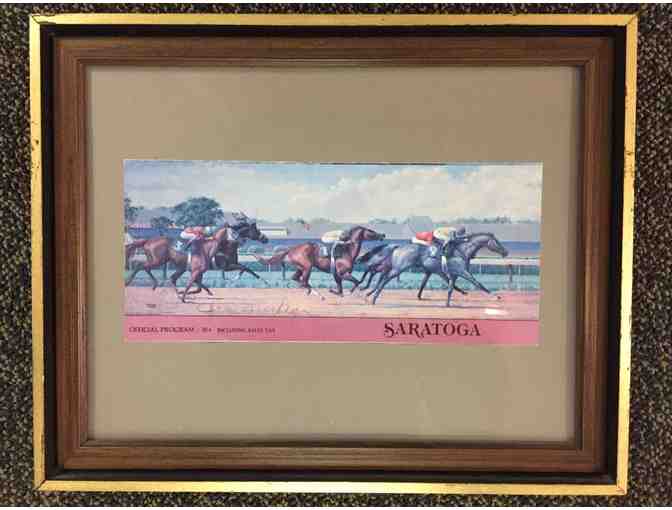 Framed Saratoga program  signed by artist Jenness Cortez