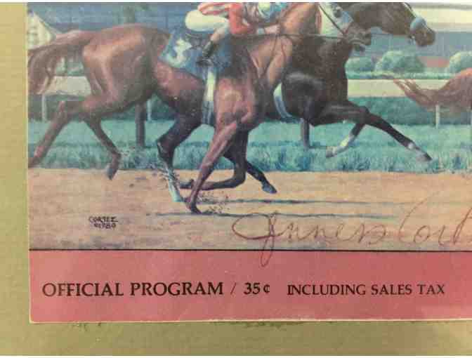 Framed Saratoga program  signed by artist Jenness Cortez