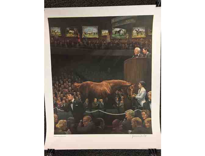 Poster Illustration of the Yearling Sale at Saratoga