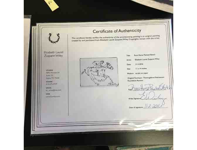 Racehorse Sketch by Liz Wiley