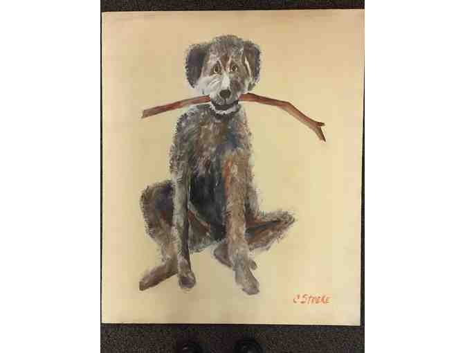 Set of four adorable original dog paintings