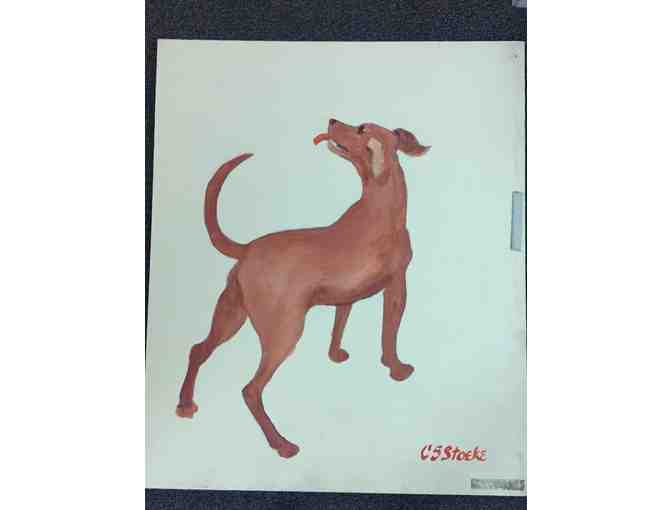 Set of four adorable original dog paintings