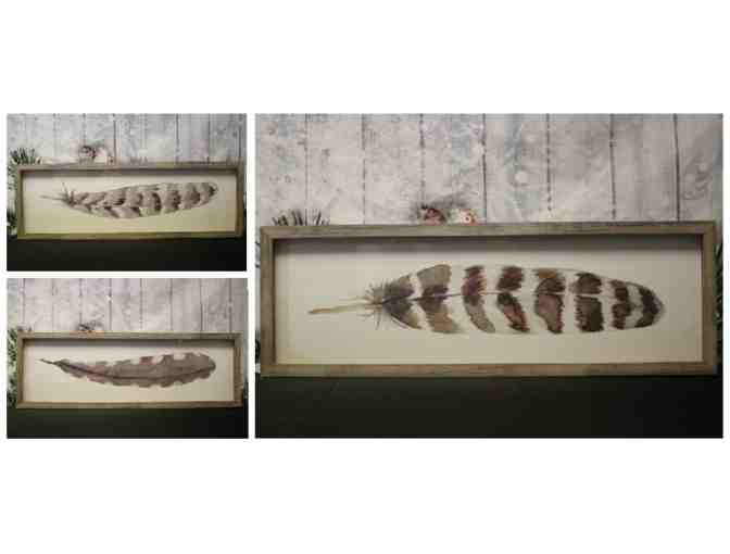 (3) Large Feather Art Framed Set - Photo 1