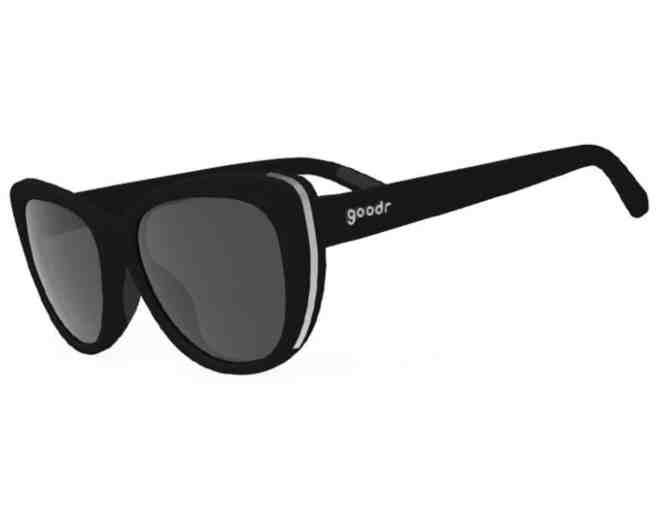 (1) Goodr Cateye Black Sunglasses, Cloth and Spray