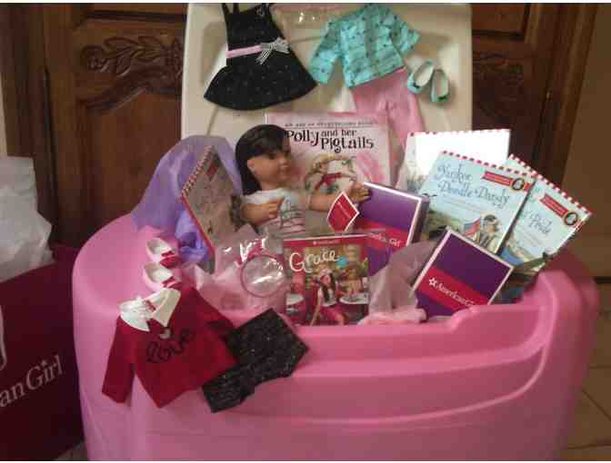 American Girl's Dream - A Pink Toy Chest loaded with a Doll, 3 Doll Outfits, and 5 Books