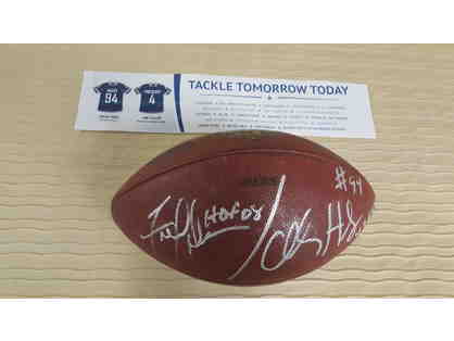 NFL 49ers Defensive Ends & Hall of Famers Fred Dean & Charles Haley Autographed Football