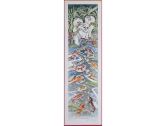Cats n' Koi Signed Print by Enid Groves