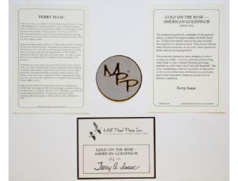 Gold on the Rose - American Goldfinch Print by Terry Isaac