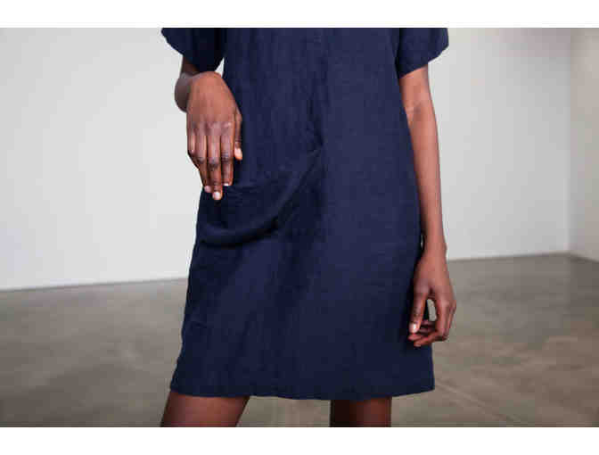 Blluemade - Navy Linen Soft Pocky Dress (Size L)