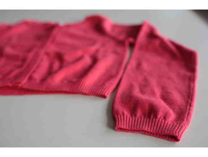 Jacadi Red Cropped Cardigan with Hidden Buttons (Size 10)