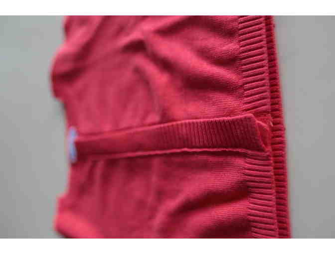 Jacadi Red Cropped Cardigan with Hidden Buttons (Size 6)