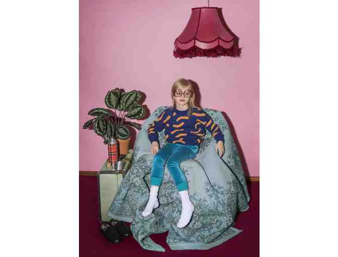 Gardner and the Gang - Hang Out Pants in Velour Teal Blue (size 4-6)