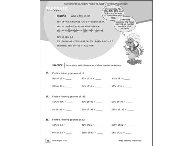 Beast Academy 5A, 5B, 5C, and 5D Guides and Practice Books