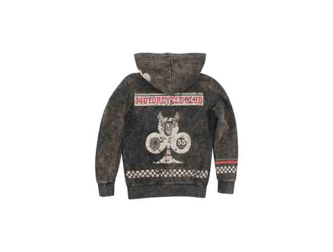Butter - Motorcycles Boys Mineral Wash Fleece Hoodie (size S)