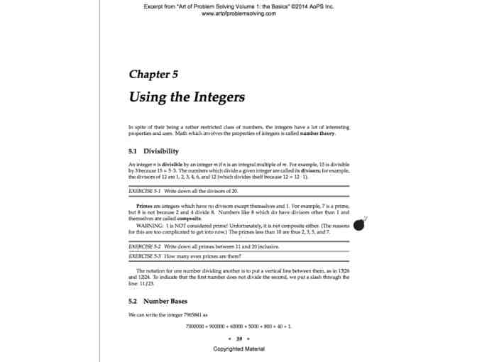 Art of Problem Solving - Vol. 1 Only and Competition Math for Middle School