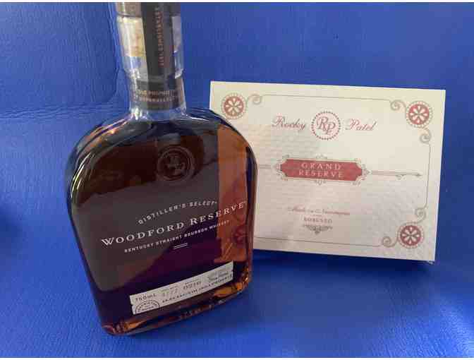 Woodford Reserve Bourbon Whiskey and Box of 10 Rocky Patel Grand Reserve Robusto Cigars - Photo 1