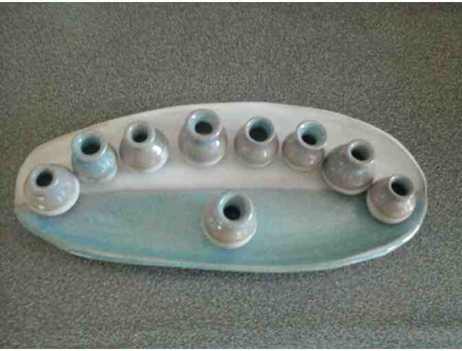 Handmade one-of-a-kind ceramic menorah