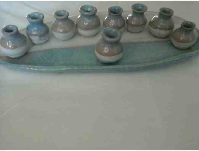 Handmade one-of-a-kind ceramic menorah