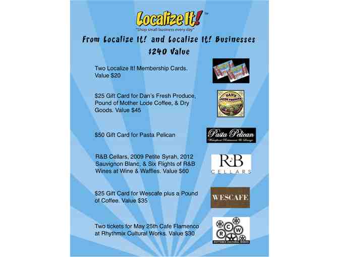 Localize It Gift Basket. Local Business Items