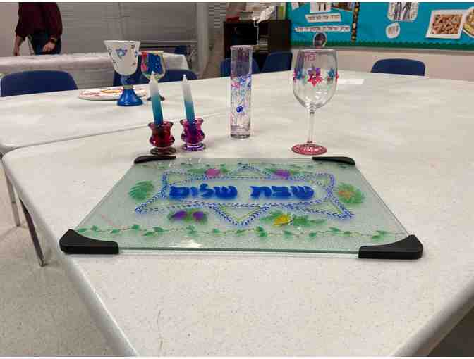 Glass Shabbat Items Decorated by Temple Sinai First Grade (Class of 2019/2020) - Photo 1