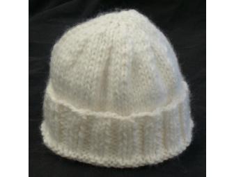 Hand-Knitted Crib Blanket and Baby Cap