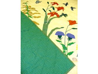 Appliqued 'Garden' throw quilt