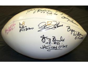 Football autographed by 13 retired NFL players