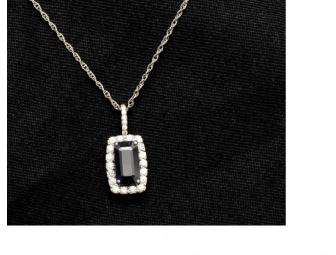 DIAMOND AND SAPPHIRE PENDANT NECKLACE - Donated by Petit Jewelry - Photo 1