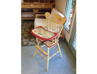 Vintage Hand Painted Wooden High Chair